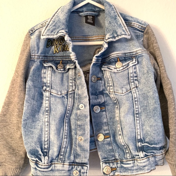 Kids Distressed Denim Dinosaur Jacket 